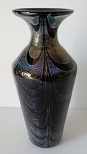 Vecchio Vaso Murano Con Lavorazione Fenicia Iridato 1980 circa