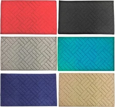 Basket Woven Pattern Floor Rug, Door Mat, Home Kitchen, 17" x 28" Non-Skid