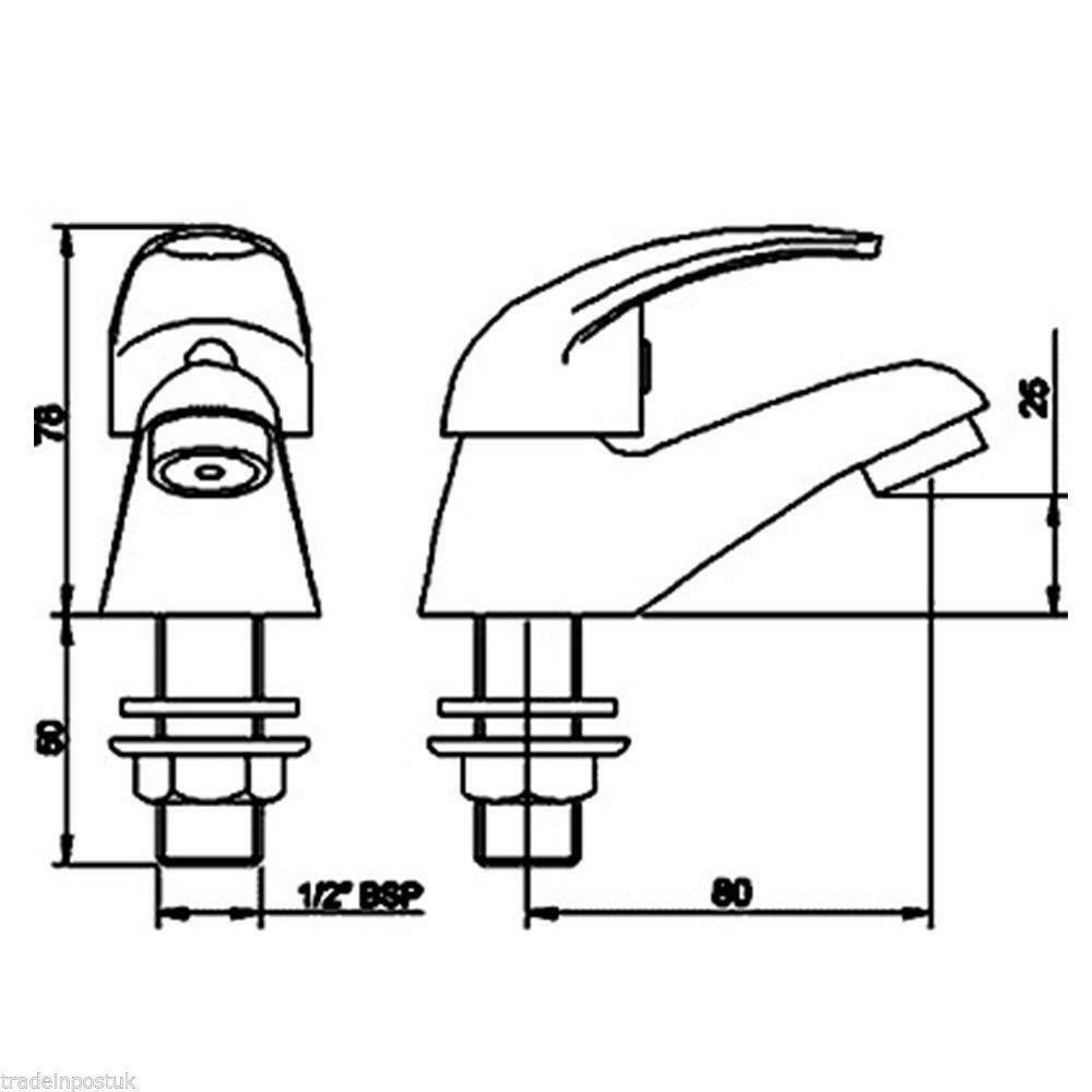 Chrome Bathroom Basin Sink Taps Hot & Cold Tap Pair Modern eBay
