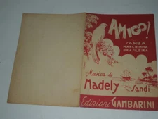 COLLECTIBLE MUSICAL SCORE 1950s " AMI! " SAMBA MARCHINHA BRAZILERA