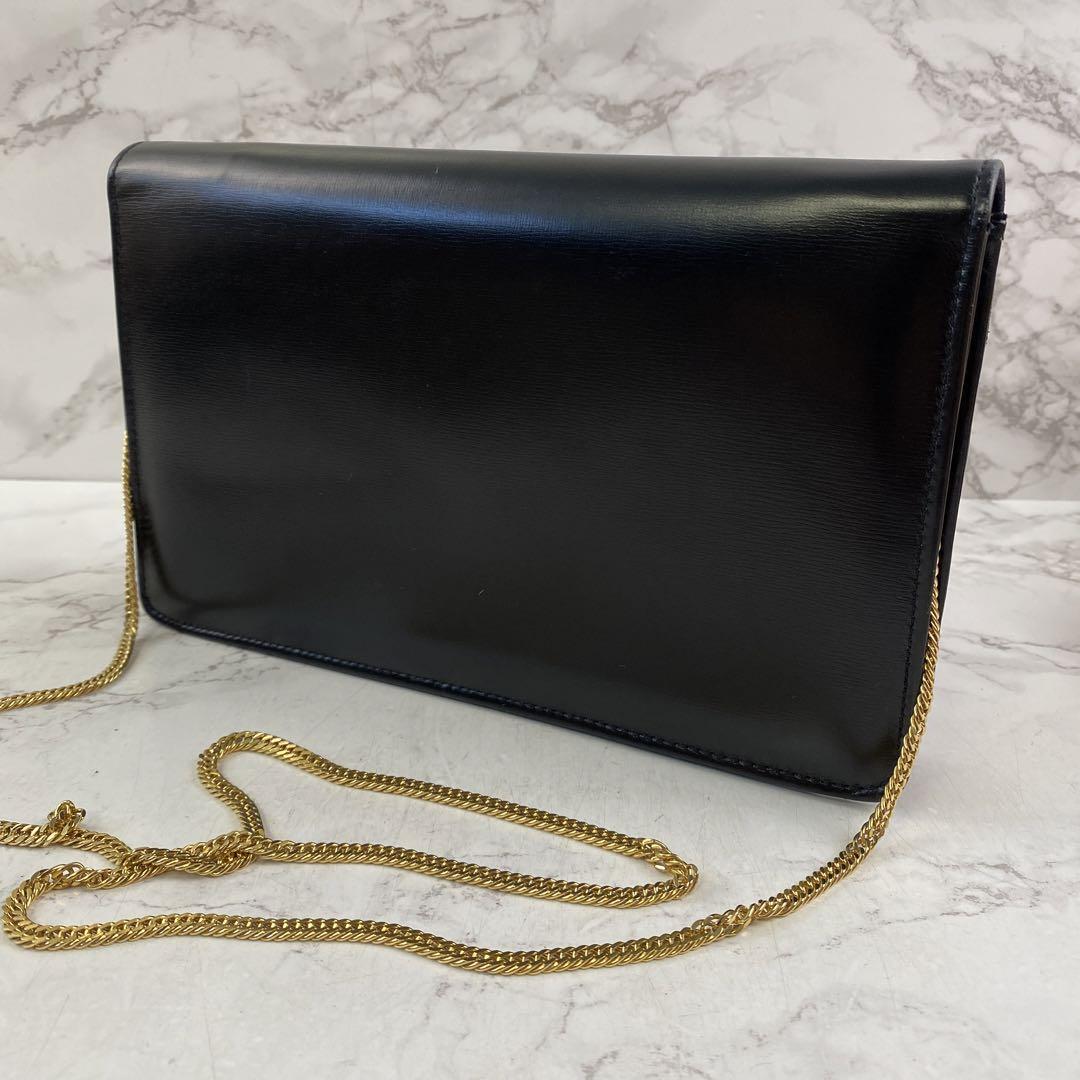 バッグ LAUNER LONDON Leather Chain Bag LAUNER LONDON Genuine leather shoulder bag in black Chain