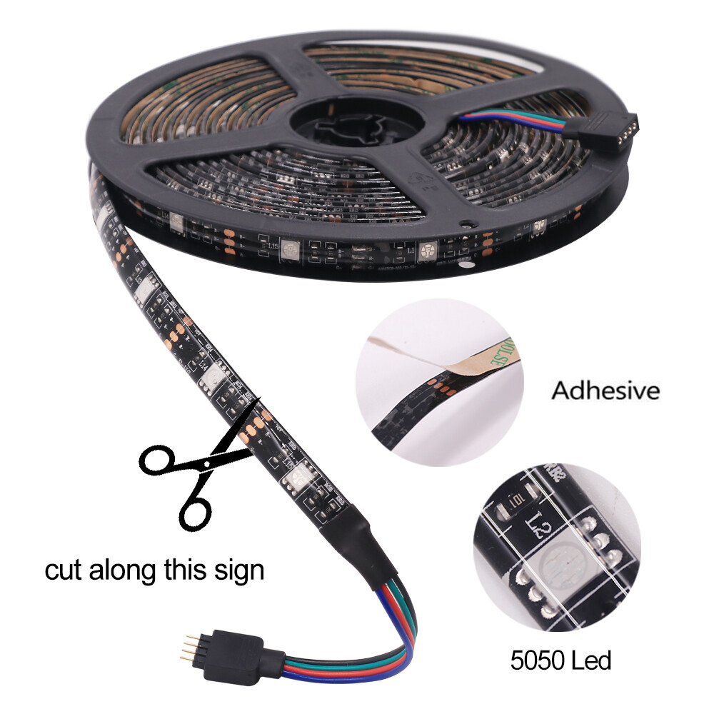 Kaufe 5050 RGB LED Streifen Licht Schlafzimmer SMD TV Hintergrundbeleuchtung Klebeband Diodenband Flexible Nicht Wasserdicht Lichter Für Zimmer Bar Dekor Zum Preis Ab 2.85