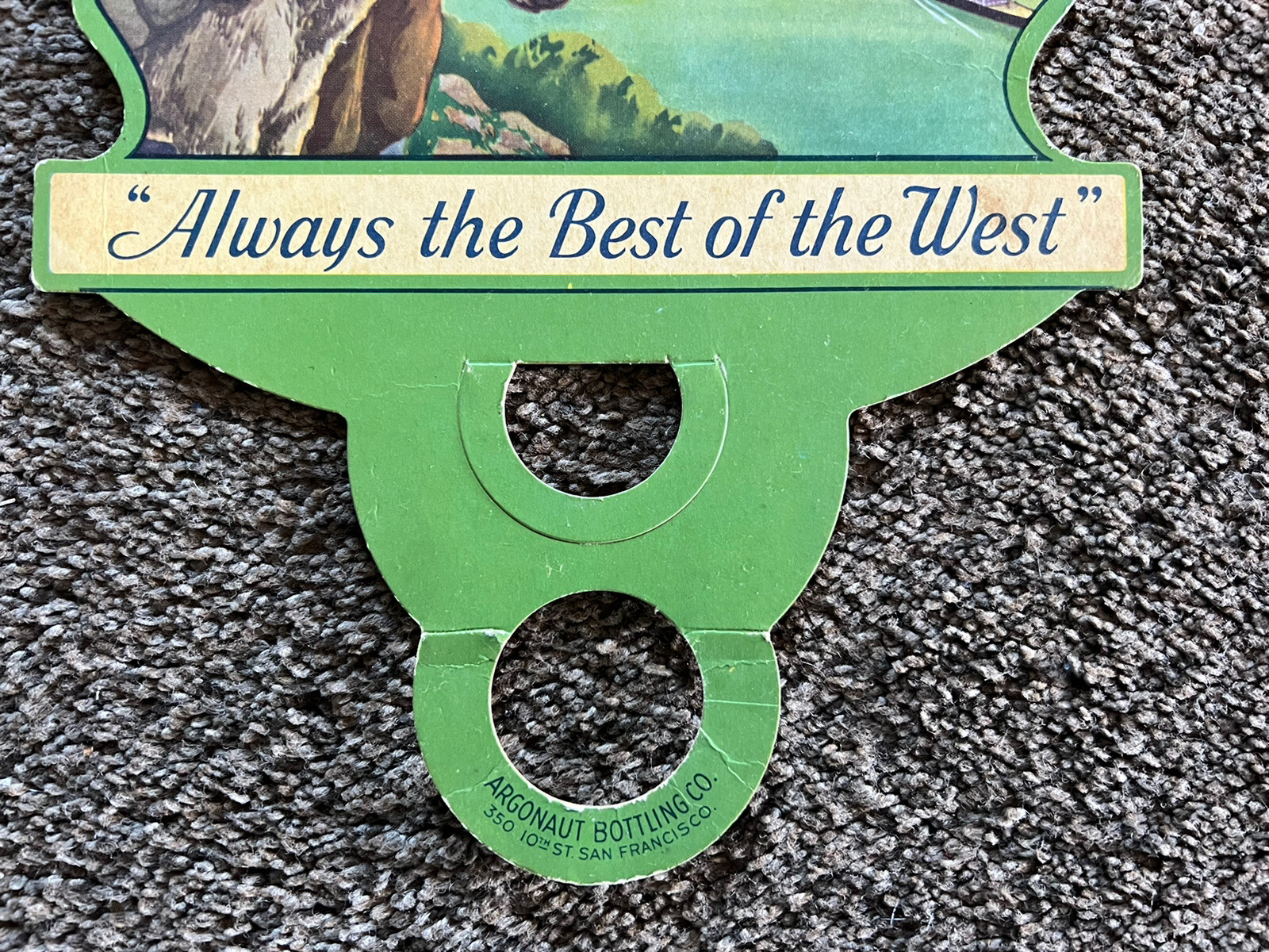 Argonaut Beer Golden Gate Bottle Topper Diecut Advertising Sign San Francisco eBay