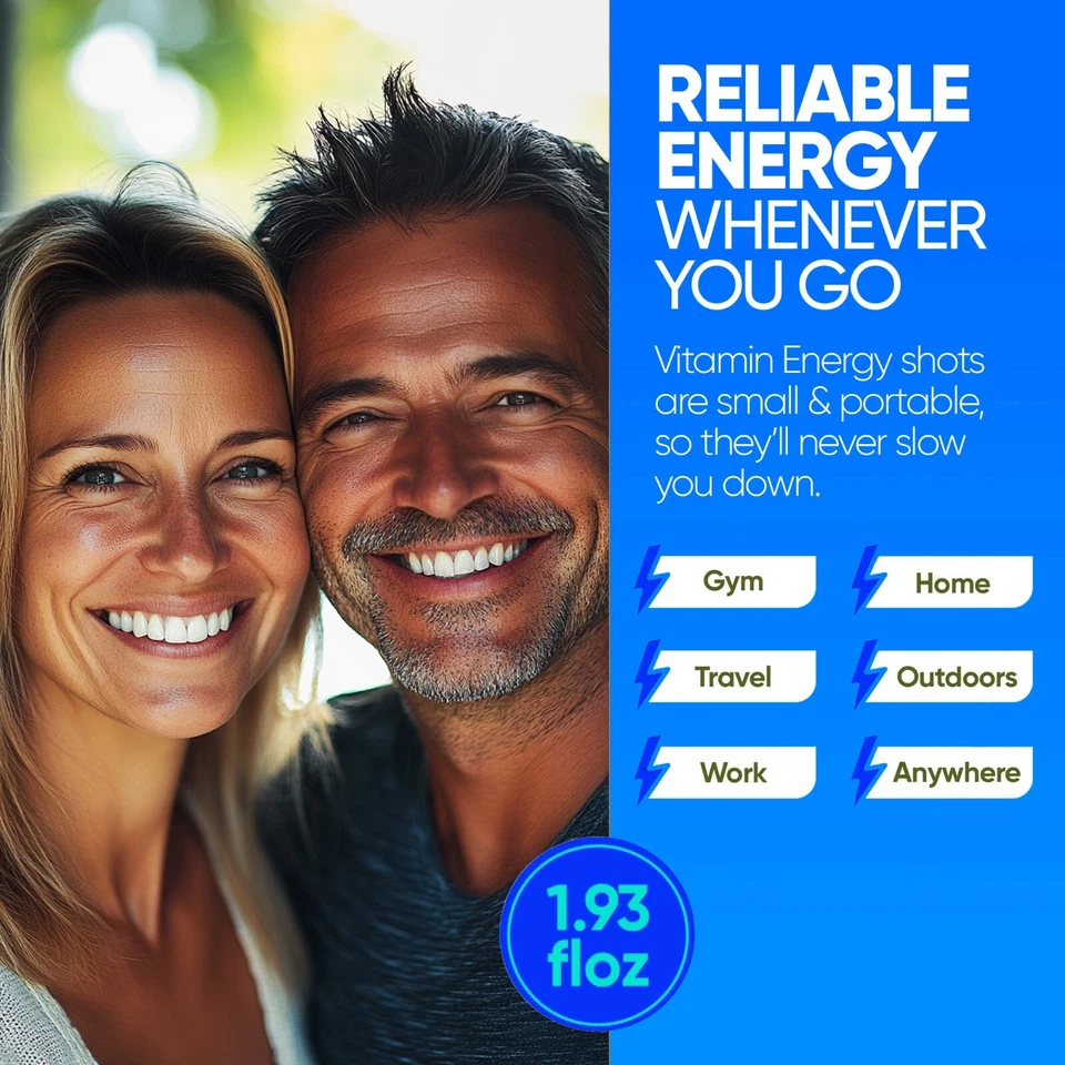 (Paquete de 12) Vitamin Energy® Immune+ Inyecciones energéticas de frambuesa azul, clínicamente probadas Foto 3 de 4