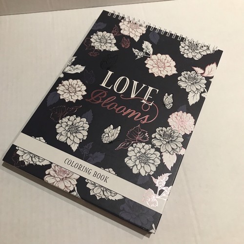 Adult Coloring Book Love Blooms Blue Spiral Floral Coloring Book Adults Teen New - Imagen 2 de 8