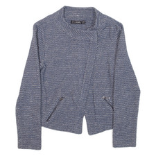 Hallhuber Womens Jacket Blue Knit Uk 8