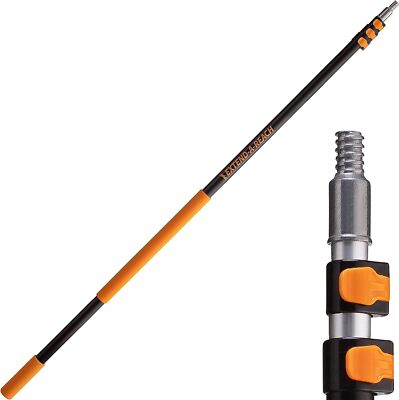Extend A Reach Telescoping Pole 7 To 24 Feet Black Orange Dusting Cleaning Tool