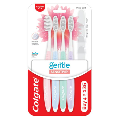 Colgate Sensitive Soft Bristles Handzahnbürste für Erwachsene - 4 Stück Mehrf...