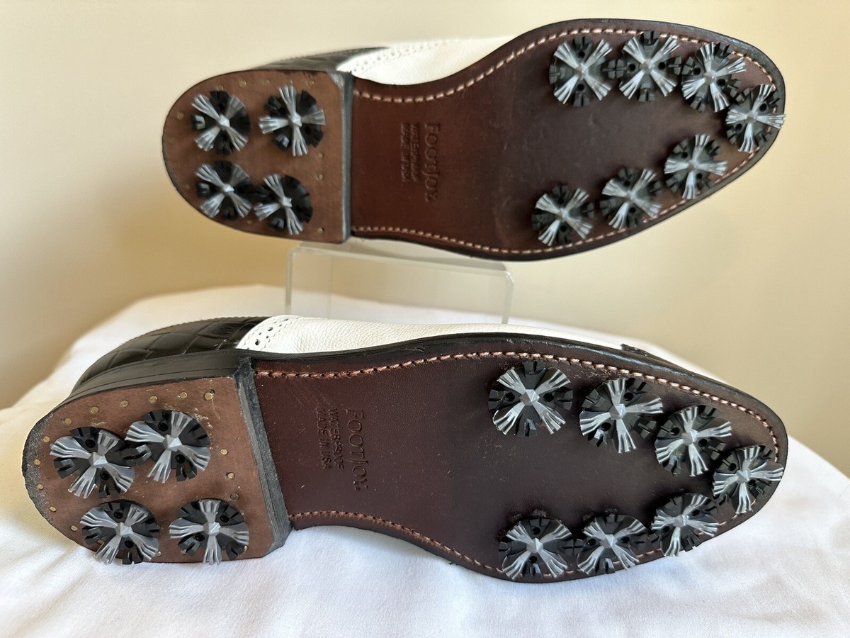 Vintage Footjoy Classics Dry Mens Golf Shoes 51498 White/Black Cap