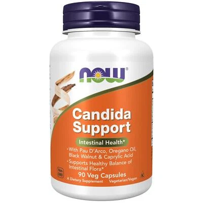 NOW Foods Candida Support 90 Veg Capsules, Intestinal Health, Gut, Oregano Oil