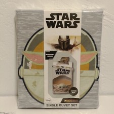 Twin - Mandalorian Baby Yoda Star Wars Duvet Cover with Pillow Case Reversible