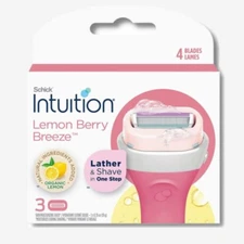 Schick Intuition Lemon Berry Breeze Razor Refill Cartridges, 3 ct