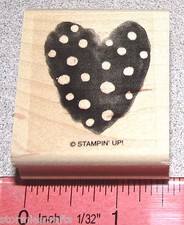 Heart Rubber Stamp with Polka Dots Single by Stampin Up Something New to Love