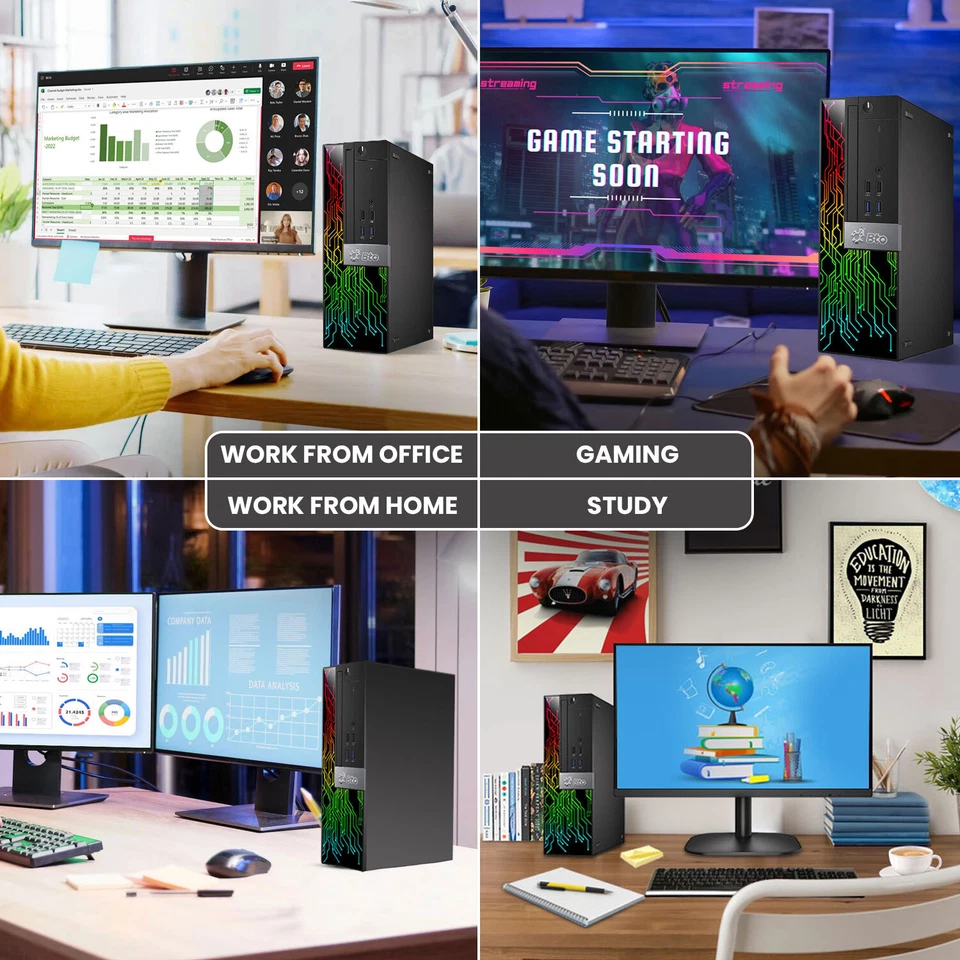 Dell SFF RGB Gaming PC intel i5-6th 32GB RAM 1TB SSD HDD GTX  24" LED Windows 11 - Image 4 of 4