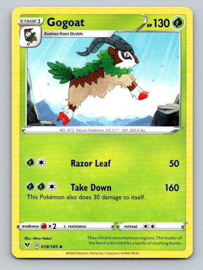 2020 Pokemon Card Vivid Voltage Gogoat 18/185
