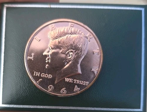 1964 Kennedy Half Dollar Round 1oz .999 Fine Copper Commemorative MS/BU