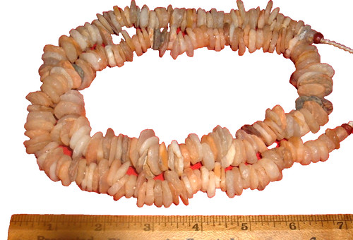 Long Strand Of (253) Sahara Neolithic Quartz Disk Beads, Ancient African Beads