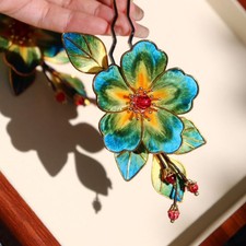 Velvet Silk Hairpin Chinese Style Hanfu Qipao Hair Accessory Traditional 1pc