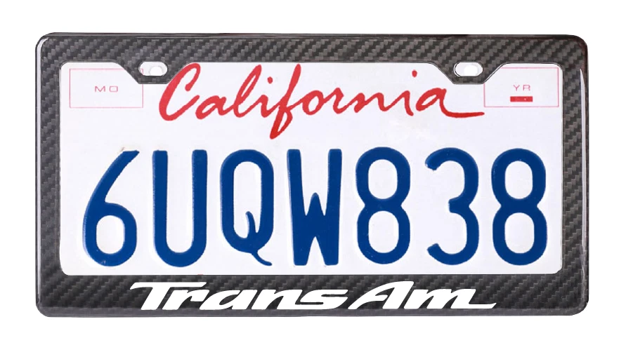 Marco de matrícula reflectante de fibra de carbono Trans Am Pontiac/Firebird Foto 3 de 4