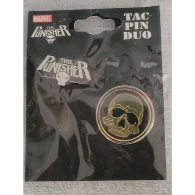 Marvel The Punisher Skull Tac Pin Set of 2 Buy-Rite 2004 Enamel Pins