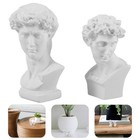 Set of Two Reusable Resin David Bust Decorations White Resin Crafts