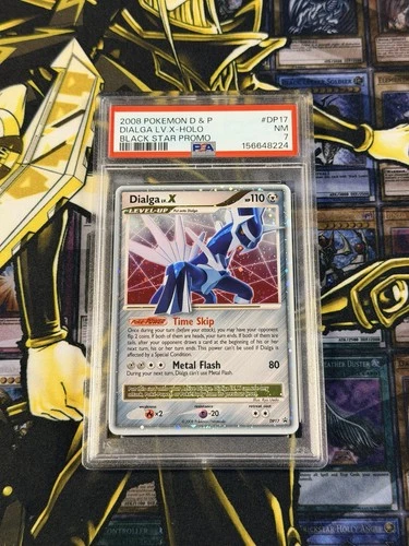 2008 POKEMON DIAMOND & PEARL BLACK STAR PROMO #DP17 DIALGA LV.X-HOLO PSA 7