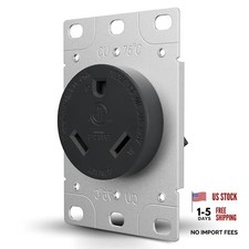 RV 30 Amp, 125 Volt, NEMA TT-30R, 2P, 3W Power Receptacle Flush Mounting 30 AMP