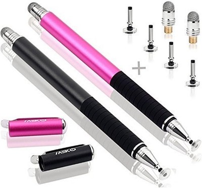 Bundle of 2  Disc Stylus with Replaceable Tips for Tablets & Smartphones