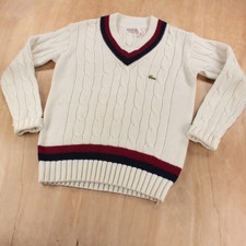 vtg 70s 80s IZOD ABERCROMBIE  FITCH varsity tennis cricket sweater LARGE tag
