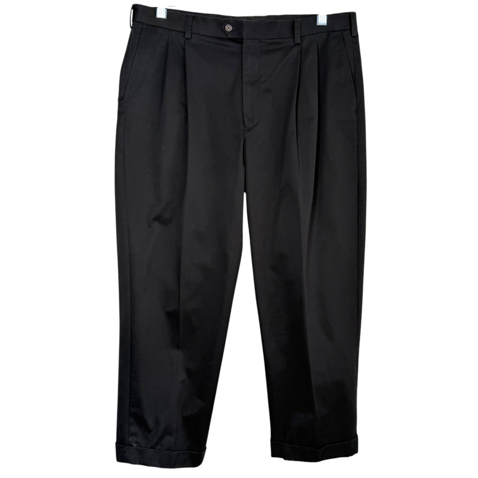 Vintage Ralph Ralph Lauren Mens Pleated Cuffed Dress Pants Black Size 40x29