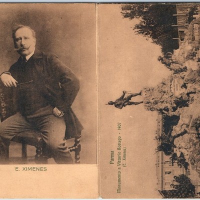 c1907 Parma Italy Bifold Vittorio Bottego Monument Explorer Giuba Omo River A378