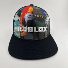 Roblox Hat Cap OSFA Youth Black Snapback Graphic Print Video Games Graphic Print