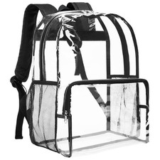 Vorspack Clear Backpack Heavy Duty - Extra Large Clear Bookbag Transparent See T
