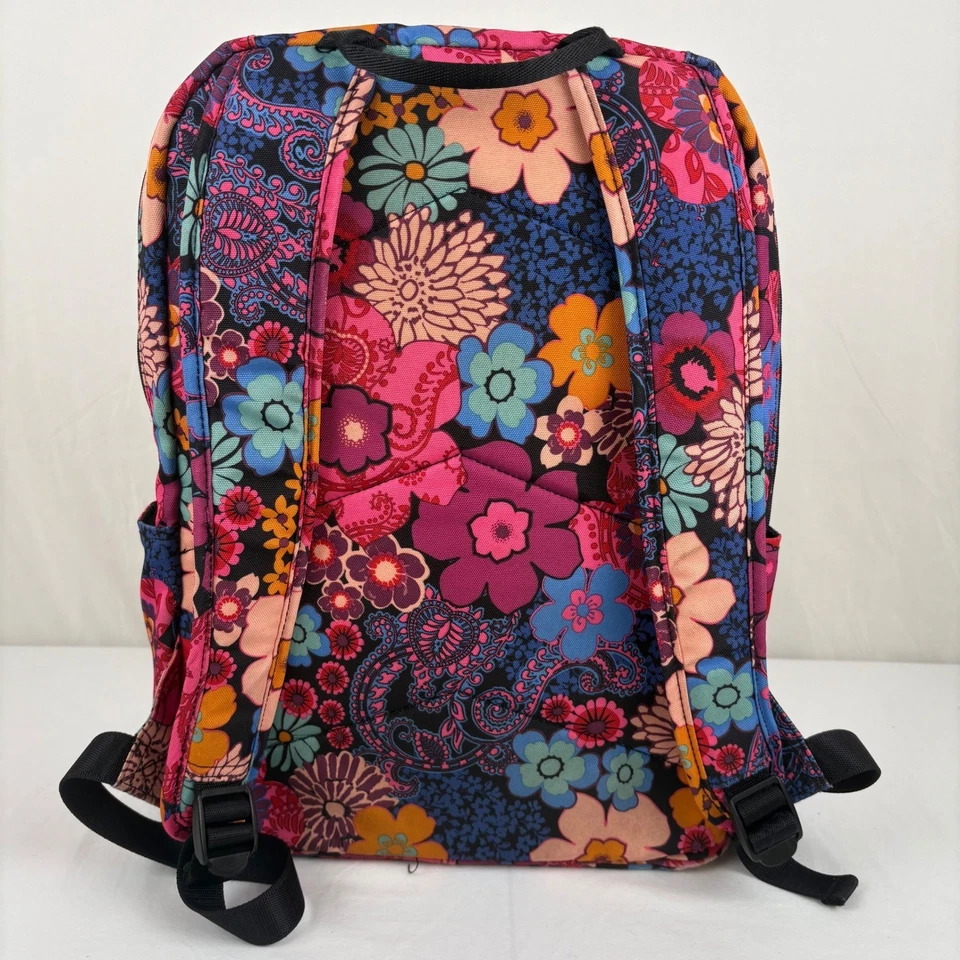 Vera Bradley Campus Backpack Floral Fiesta Pattern School Travel Book Bag - Image 3 of 4