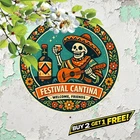 Skeleton Gentleman Sombrero Vintage Cantina Metal Tin Sign 8x12