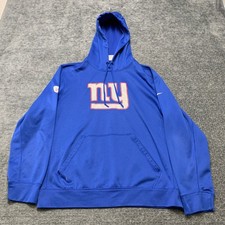 Nike NFL New York Giants Football Hoodie Mens L Blue Drawstring Winter Pullover