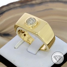 Wert 7890,- Solitär Brilliant 1,00 ct Herren Ring 585 Gold 14 KT Gr. 69,5 xxyy