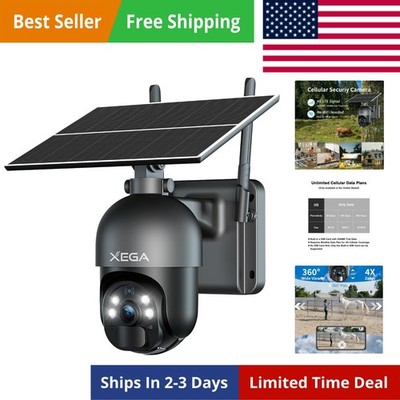 4G LTE Cellular Security Camera Outdoor Solar Camera Wireless Built-in SIM Ca...