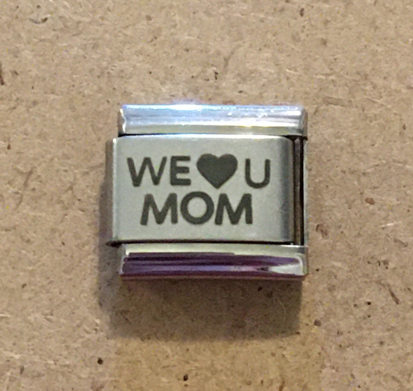 We Love U Mom 9mm Italian Modular Link Charm for bracelet
