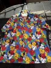 Barefoot In Paradise DISNEY Mickey Minnie Mouse Hawaiian Shirt USA Size XL
