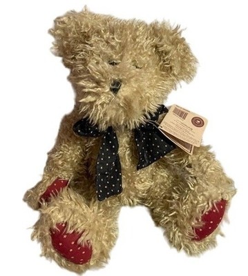 Boyds Andy B. Bean Bear 14'' Plush Teddy Tag Star Bow & Paws Beige