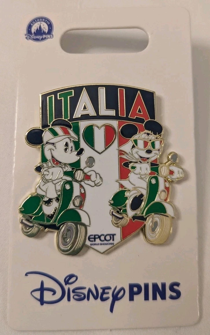 New Disney Epcot Mickey & Minnie On Vespas Italy Pavilion Pin World Showcase