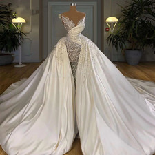 Mor Pearls Long Wedding Gowns Fashion V-neck Strapless Custom Gown Elegant
