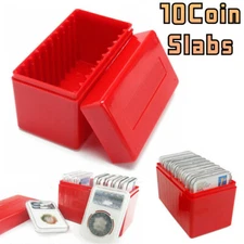 10Coin Slabs Capacity Holder Slab Storage Box Case Plastic Fit For PCGS NGC