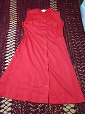 Vintage Double Knit Button Front bright Red Jumper