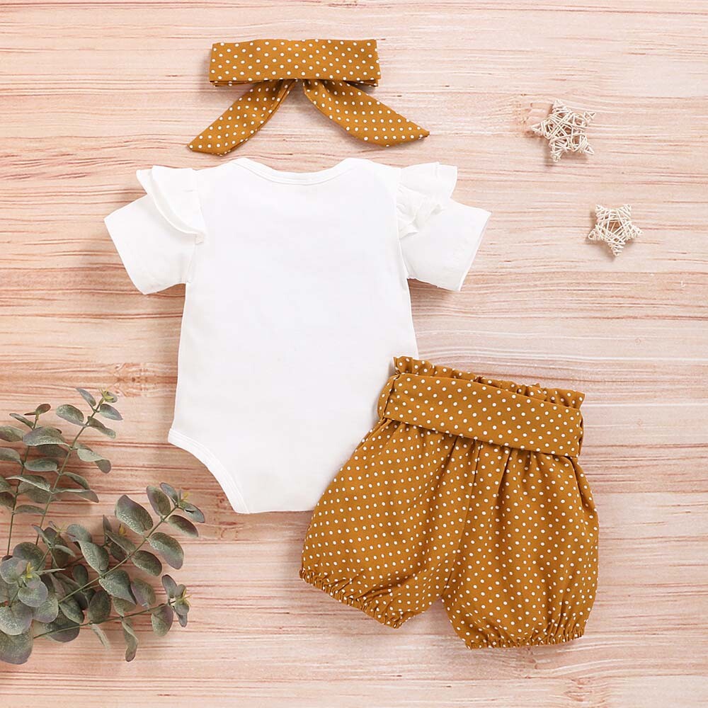 Newborn Baby Girl Clothes Short Sleeve Bodysuit Tops Shorts