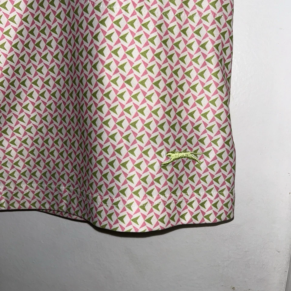 Falda corta Slazenger blanca y rosa geométrica de golf con bolsillos para mujer talla mediana Foto 4 de 4