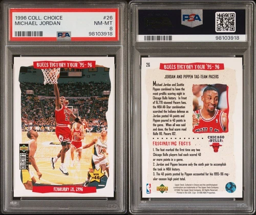 1996 Choice Michael Jordan #26 PSA 8 NM-MT Near Mint Chicago Bulls Card