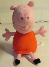 Peppa Pig 2021 Hasbro Just Play 6" Plush Red Dress Stuffed Toy Used Stuffed Doll