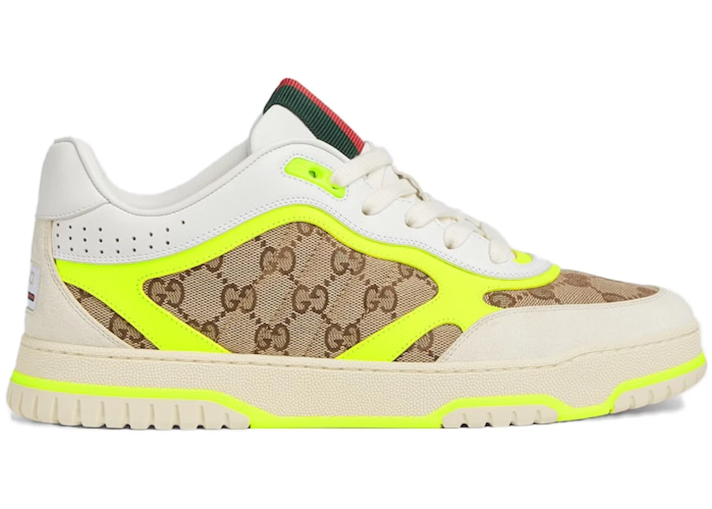 Gucci Re Web GG   Baskets en toile   Blanc multicolore jaune Gucci taille 10 / US 10,5
